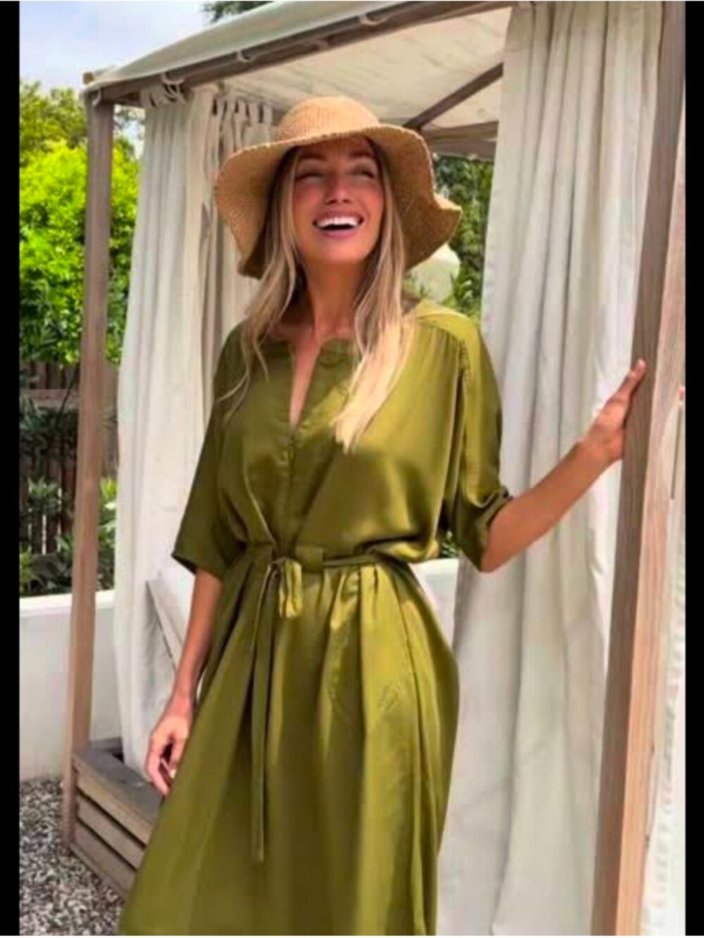 Odd Bird Ruya Dress, Deep Olive Green, size ML